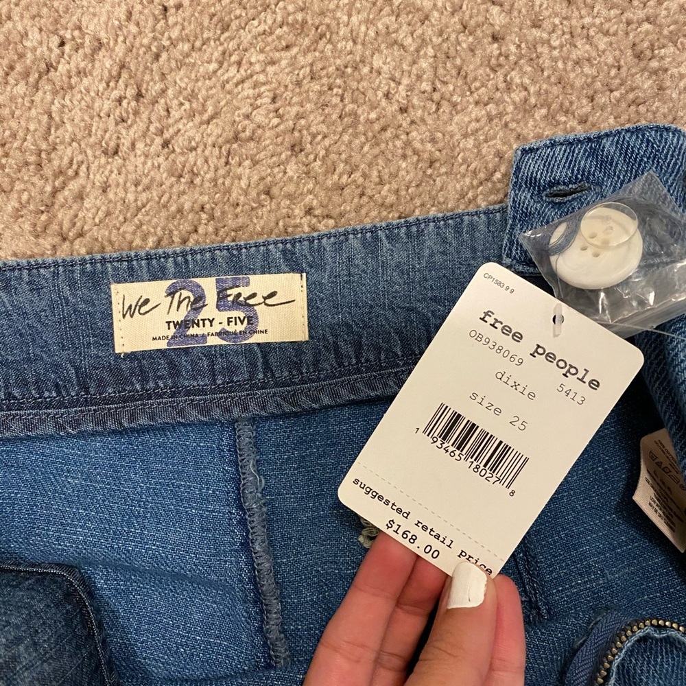 NWT Free People Dixie floral jeans sz 25 - Picture 7 of 11